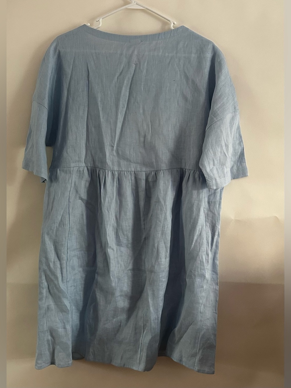 NWT Lintico Women’s 100% Linen ,Midi , Blue Lagenlook Minimalist peasant Sz S - Picture 2 of 5